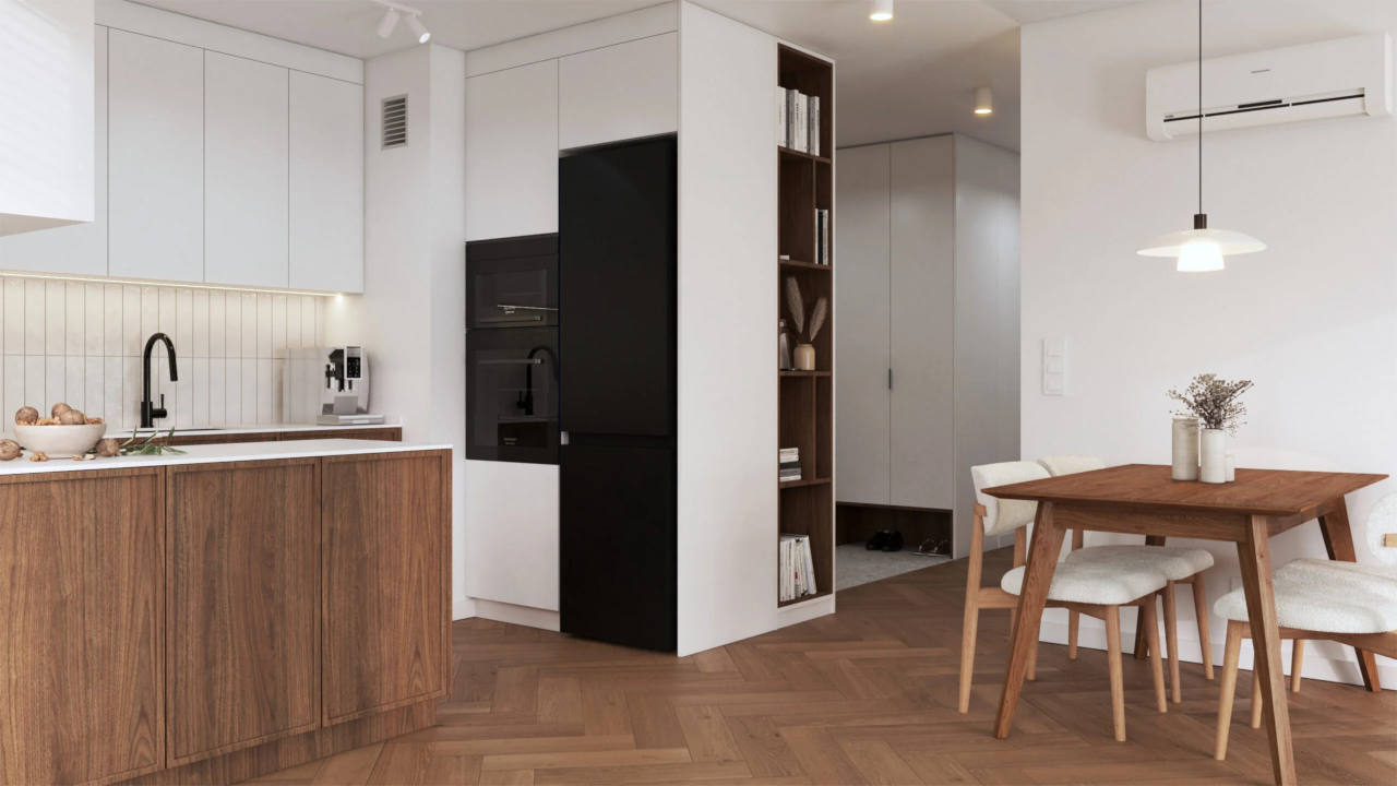 Funkcjonalna kuchnia w mieszkaniu w Poznaniu – projekt Studio AWMW